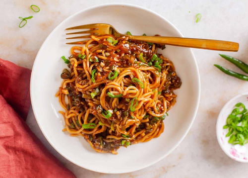Manchurian Chicken Chow Mein Noodles