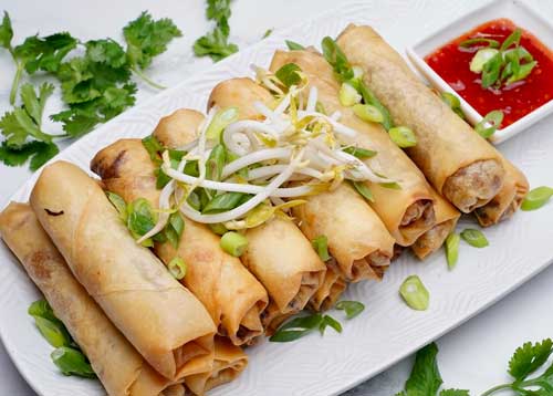 Golden Veggie Spring Rolls