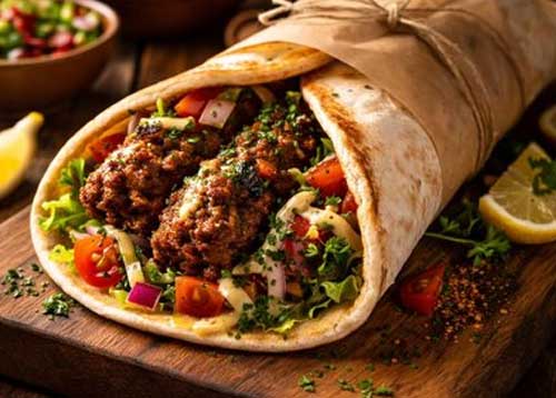 Goat Kebab Wrap